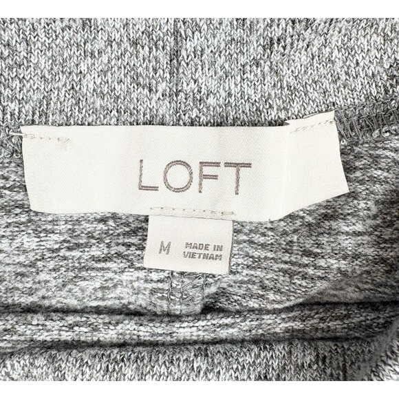 Ann Taylor Loft Gray Boxy Cropped Cozy Oversized Knit Mock Neck Sweater, Medium - Picture 4 of 8